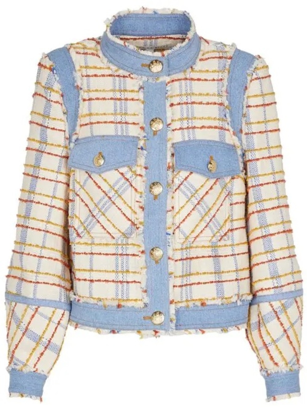 Veronica Beard Nilaja Denim Tweed Jacket 4 Quiet Luxury Old Money Preppy Chic